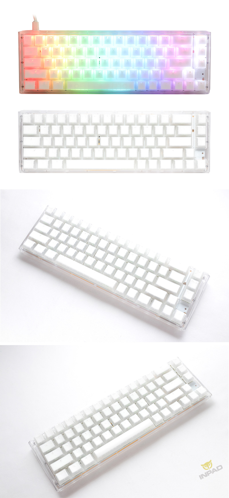Ducky ONE 3 AURA極光鍵% RGB 機械式鍵盤白色中文英文櫻桃軸 有線