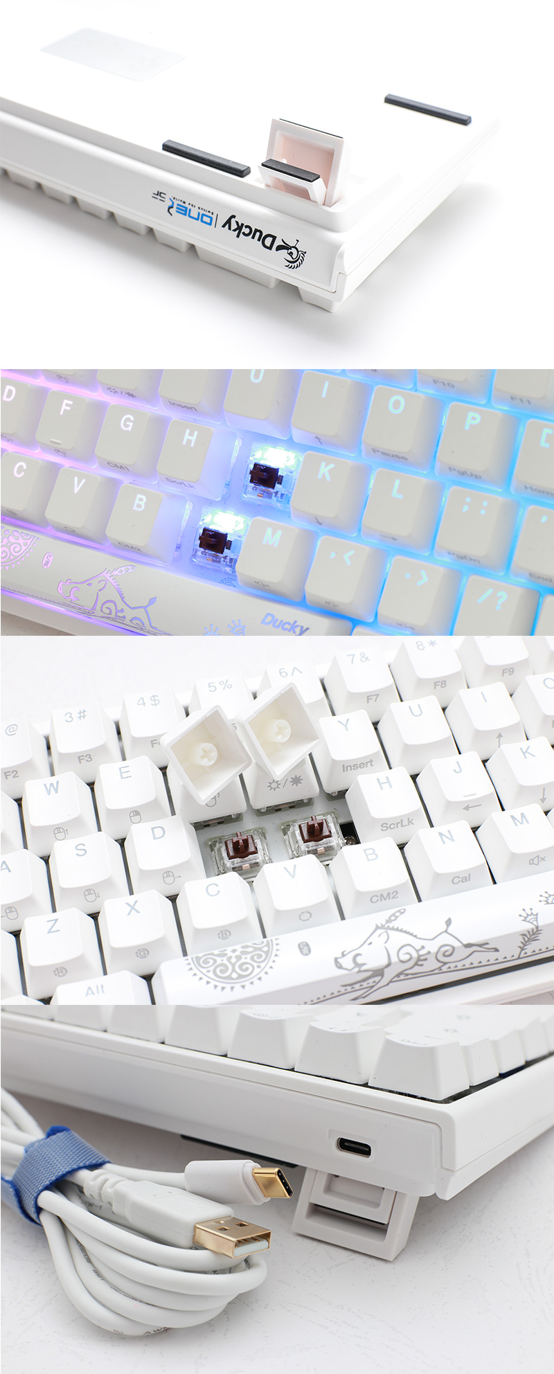 Ducky One 2 SF RGB 65%機械式鍵盤白蓋中文英文5軸可選_有線_☆機械式 