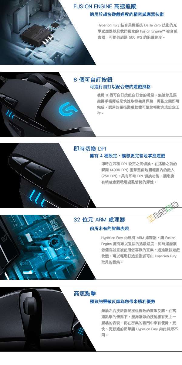 Logitech 羅技g402 Hyperion Fury光學電競滑鼠4000dpi 有線滑鼠 電競滑鼠 滑鼠 鼠墊 滑鼠周邊 硬派精璽線上購物網