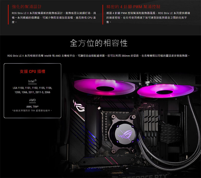 ASUS 華碩ROG STRIX LC II 360 ARGB 飛龍二代一體式水冷散熱器_一體式 
