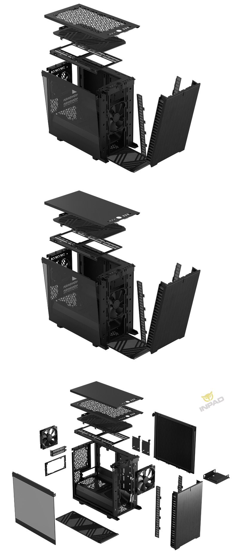 PC/タブレット PCパーツ Fractal Design Define 7 Nano Black TG Light 鋼化玻璃機殼67%透光 