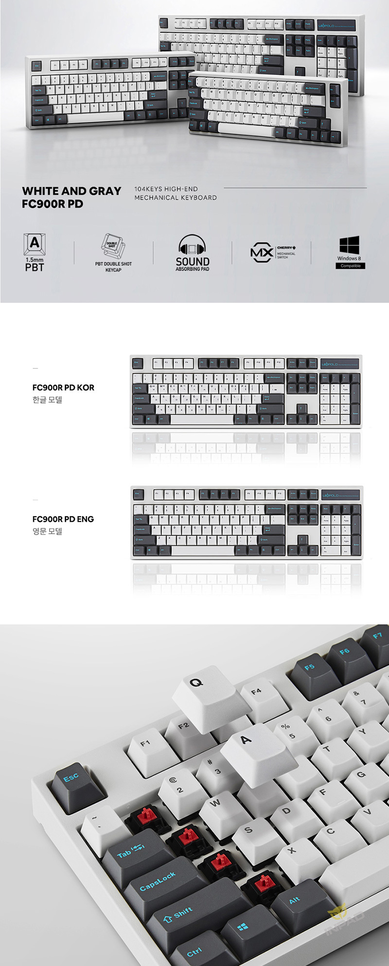Leopold FC900RBT Charcoal Blue Bluetooth PD Double Shot PBT Mechanical  Keyboard Cherry MX Silver 並行輸入 アウトレット激安