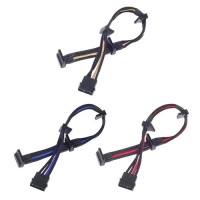 SilverStone 銀欣 PP07 4pin轉4SATA轉接線 黑藍 黑金 黑紅