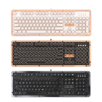 AZIO Retro Classic牛皮復古打字機機械式鍵盤ARTISAN黑金色ONYX純黑色POSH白金色