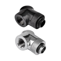 Thermaltake 曜越 Pacific G1/4 45/90度轉角度接頭 黑色 銀色