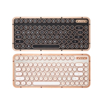 AZIO Retro R.C.K.牛皮短版藍牙復古鍵盤 黑金色ARTISAN白光 白金色POSH橘光 中文