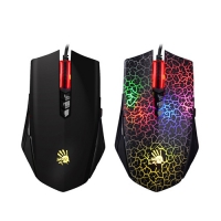 A4tech 雙飛燕A70光微動極速遊戲光學滑鼠 裂紋 全黑 (含卡)