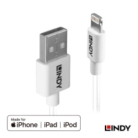 LINDY APPLE認證 USB TYPE-A轉Lightning (8PIN) 傳輸線 1M