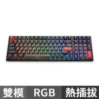 i-Rocks 艾芮克 K86R RGB有線無線雙模機械式鍵盤 紅軸青軸茶軸 黑色 佳達隆軸版