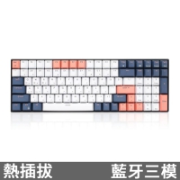 ROYAL KLUDGE RK100 PRO 96%藍牙三模無線機械鍵盤 藍莓冰藍光 紅軸中文
