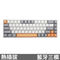 ROYAL KLUDGE RK68 PRO 65%藍牙三模無線機械鍵盤 灰橙冰藍光 紅軸中文