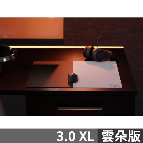 SKYPAD 玻璃鼠墊 3.0 XL雲朵logo 黑色 白色 - 硬派精璽線上購物網