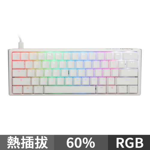 Ducky ONE 3 白色 60% 61鍵 RGB 機械式鍵盤 中文 英文 - 硬派精璽線上購物網