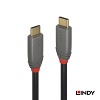 LINDY ANTHRA系列USB 3.2 GEN 2X2 TYPE-C 公 to 公 傳輸線+PD智能電流晶片