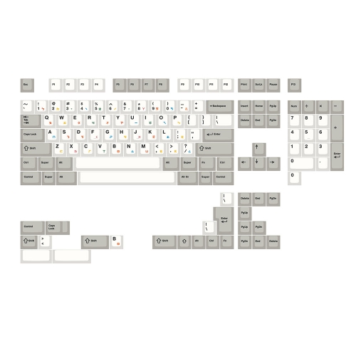 子午晨昏 復古灰白PBT五面熱昇華 原廠高 鍵帽組 133鍵中文