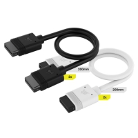 Corsair 海盜船 iCUE LINK 200mm 加長線 2入組 黑色白色