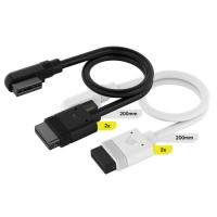 Corsair 海盜船 iCUE LINK 200mm 90°加長線 2入組 黑色白色