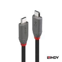 LINDY ANTHRA系列USB 4 GEN 3X2 TYPE-C 公to公傳輸線+PD智能電流晶片