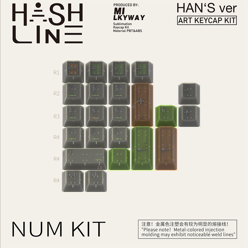 Milkyway Hash Line PBT/ABS二色成型UV原廠高 主題鍵帽組_Cherry原廠高_鍵帽_鍵盤客製化專區 | 硬派精璽線上購物網