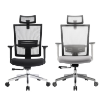 i-Rocks 艾芮克 T03 NEO人體工學辦公椅 黑色/紡紗白 T03NEO