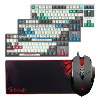 【套組】A4tech 雙飛燕 Bloody S87RT TKL 阿爾法變速光軸 機械式鍵盤+V7滑鼠+B087S鼠墊