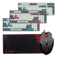 【套組】A4tech 雙飛燕 Bloody S98RT 阿爾法變速光軸 機械式鍵盤+V7滑鼠+B087S鼠墊