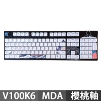 KBParadise V100巨浪 K6NP 100% 104鍵 機械式鍵盤 御鐵黑 中文英文 Cherry軸版 V100K6MDA