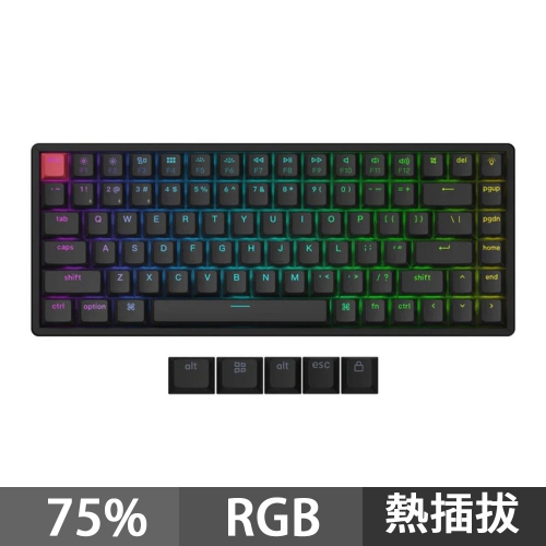 Keychron K2 第三代 75% 無線雙模機械式鍵盤 RGB 紅軸 茶軸 香蕉軸 英文 (熱插拔)