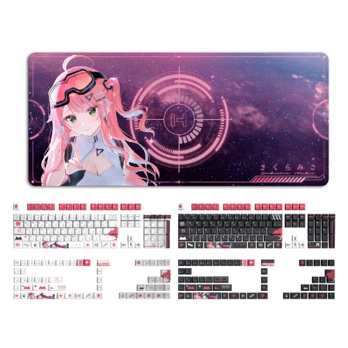 HYTE Sakura Miko 櫻巫女 PBT熱昇華原廠高157鍵 鍵帽組+滑鼠墊 聯名限量版 hololive