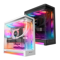NZXT H6 RGB+雙艙一體式曲面玻璃機殼 黑色白色
